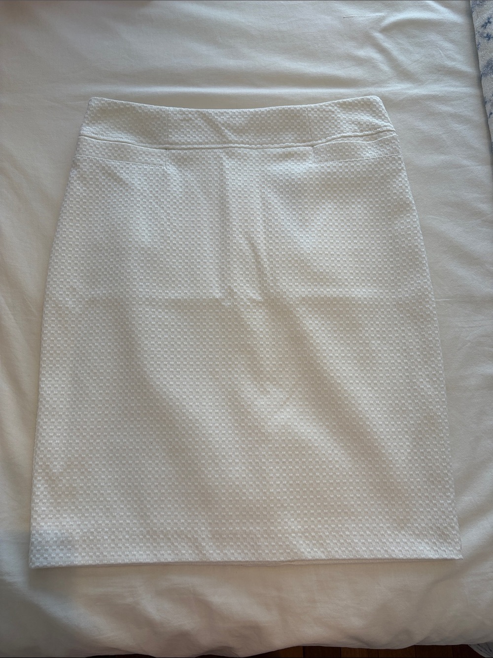 Jacob White Textured Pencil Skirt